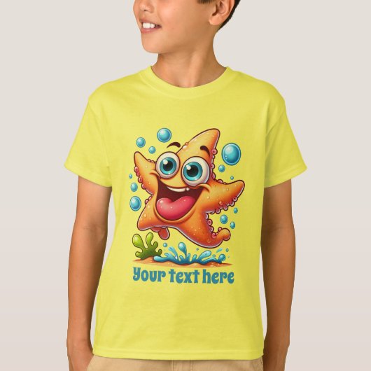Cool Beach voeg tekst unisex kinder zeester toe T-shirt (Voorkant)