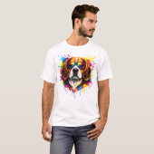 Cool Beagle Kleur Spetterende Hond T-Shirt (Voorkant volledig)