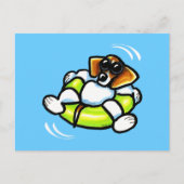 Cool Beagle Pool Float Off-Leash Art™ Briefkaart (Voorkant)