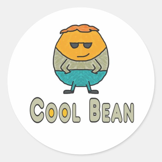 Cool Bean Ronde Sticker (Voorkant)