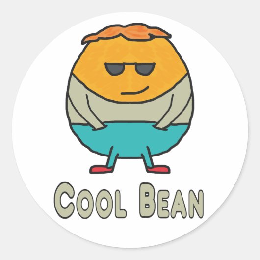 Cool Bean Ronde Sticker (Voorkant)