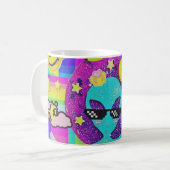 Cool Beans Alien | Grappige Retro Trippy Alien Mok (Voorkant links)