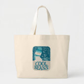 Cool Beans Cartoon Bean Humor Slogan Grote Tote Bag (Voorkant)
