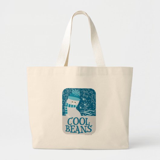 Cool Beans Cartoon Bean Humor Slogan Grote Tote Bag (Voorkant)