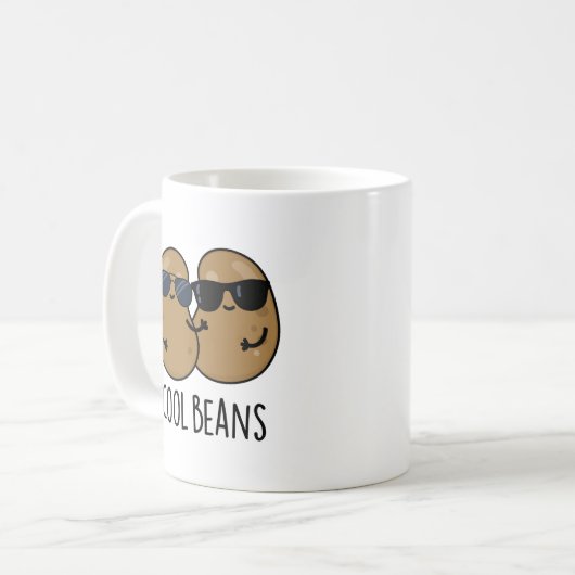 Cool Beans Funny Veggie Legume Pun Koffiemok (Voorkant links)