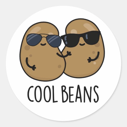 Cool Beans Funny Veggie Legume Pun Ronde Sticker (Voorkant)