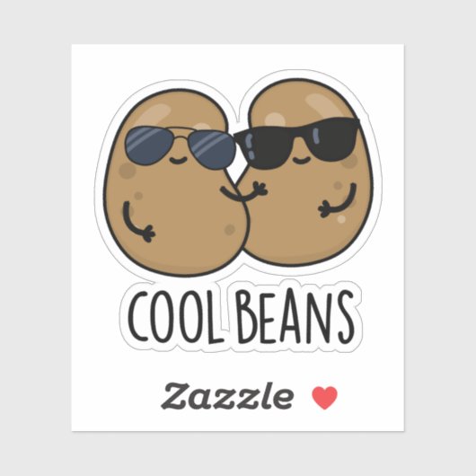 Cool Beans Funny Veggie Legume Pun Sticker (Vel)
