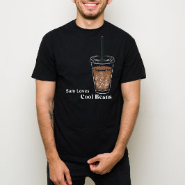Cool Beans Iced Coffee Lover Schets Graphic T-shirt