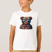 Cool Bear Aviator Cartoon – Retro Pilot T-shirt (Voorkant)