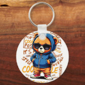 Cool Bear in Hoodie and Sunglasses Sleutelhanger (Voorkant)