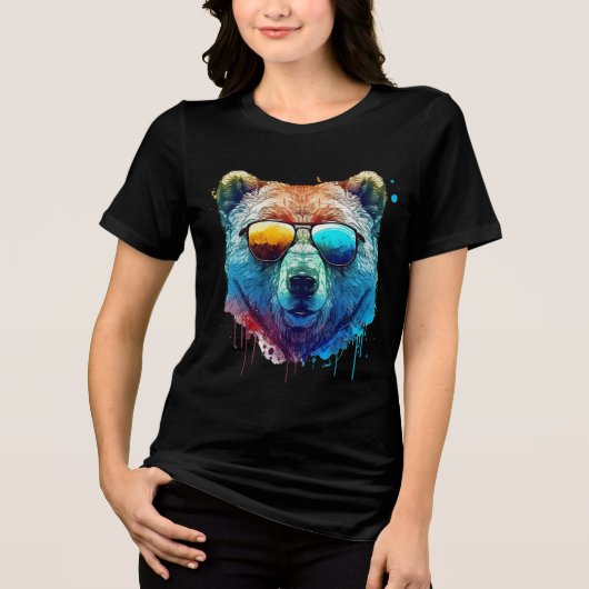 Cool Bear Shades Graphic T-Shirt (Voorkant)
