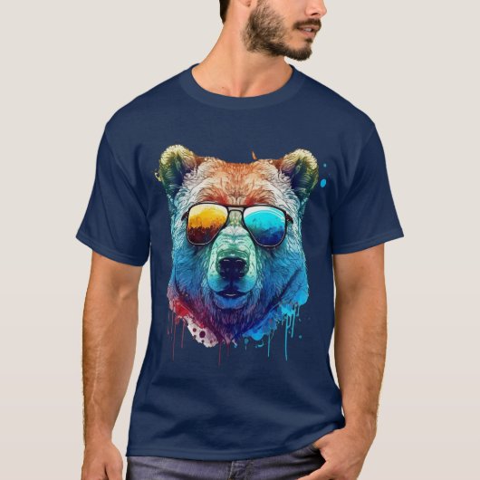 Cool Bear Shades Graphic T-Shirt (Voorkant)