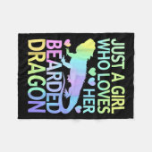 Cool Bearded Dragon Art For Women Girls Bearded Dr Fleece Deken (Voorkant (Horizontaal))