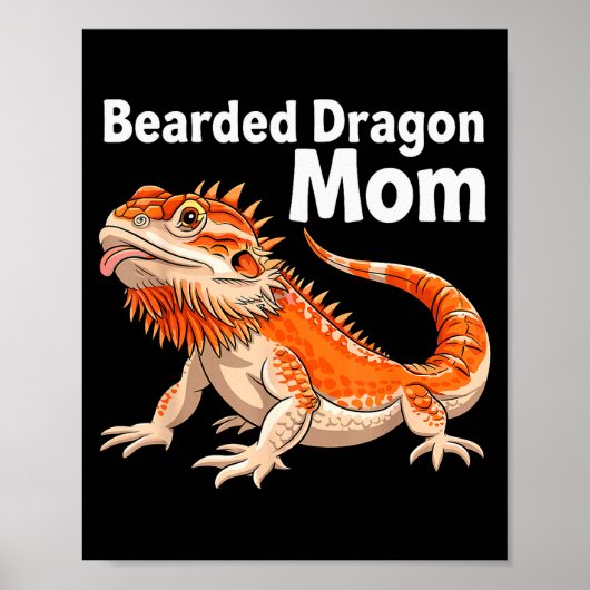 Cool Bearded Dragon Art For Women Girls Bearded Dr Poster (Voorkant)