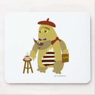 Cool Beatnik Monster Cartoon Character Fun Art Muismat