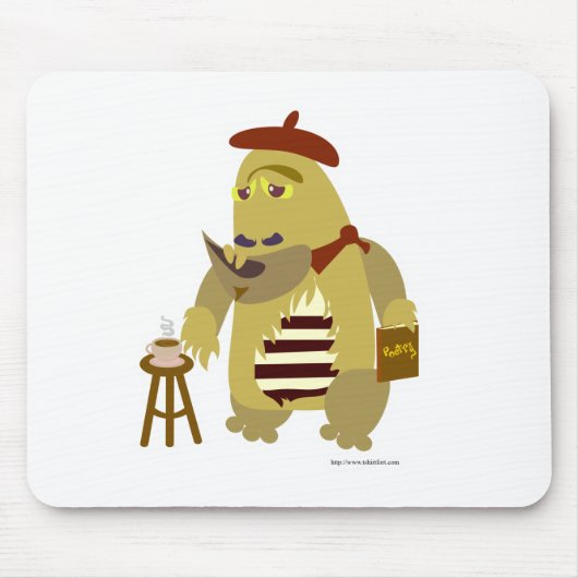 Cool Beatnik Monster Cartoon Character Fun Art Muismat (Voorkant)