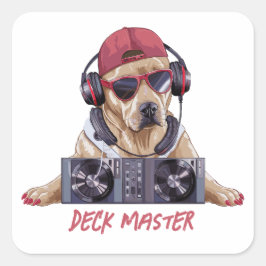 Cool Beats Canine DJ Vierkante Sticker