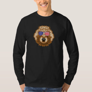 Cool Beaver die Amerikaanse vlag voert zonnebrille T-shirt