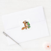 Cool Beaver Drink Bier Cartoon Vierkante Sticker (Envelop)