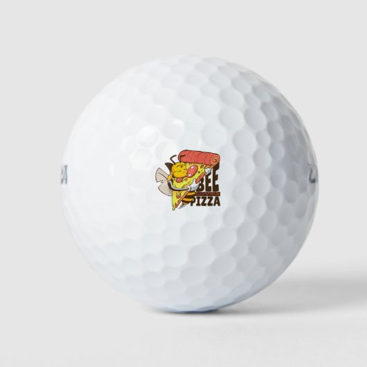 Cool Bee Loves Pizza Puns Golfballen (Voorkant)