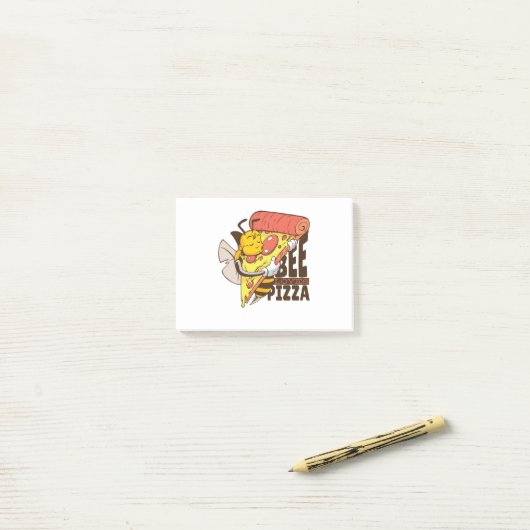 Cool Bee Loves Pizza Puns Post-it® Notes (Op bureau)