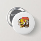 Cool Bee Loves Pizza Puns Ronde Button 5,7 Cm (Voorkant /achterkant)