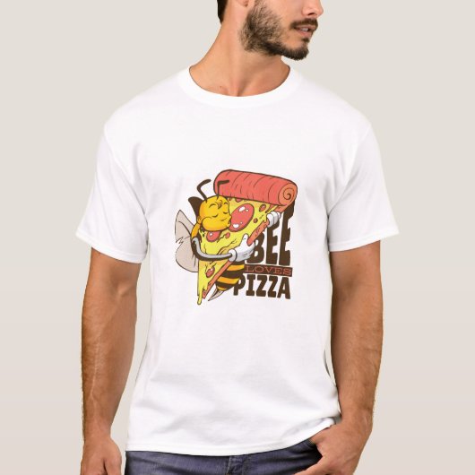 Cool Bee Loves Pizza Puns T-shirt (Voorkant)