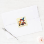 Cool Beer Gnoom Tekst toevoegen Vierkante Sticker (Envelop)