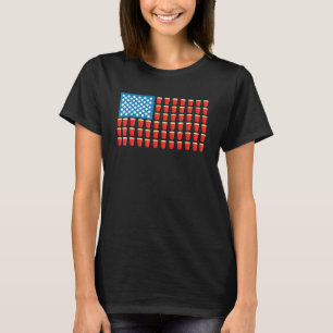 Cool Beer Pong American Flag Beer Pong T-shirt