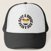 Cool Beer Pride Sla een Paard Red een Beer Trucker Pet (Voorkant)