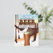 Cool Beer Served here  in poster Briefkaart (Staand voorkant)