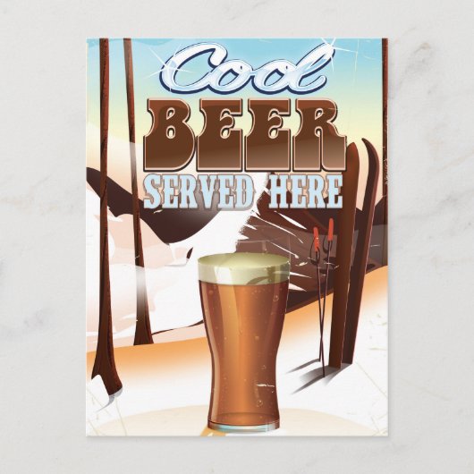 Cool Beer Served here  in poster Briefkaart (Voorkant)
