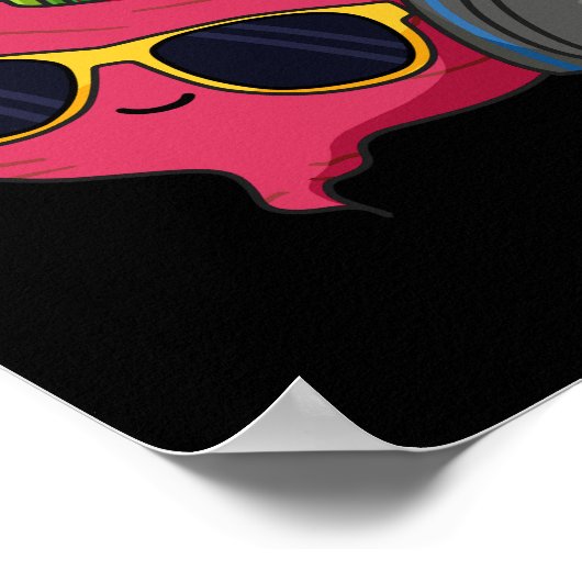 Cool Beet Grappig Veggie Pun Dark BG Poster (Hoek)