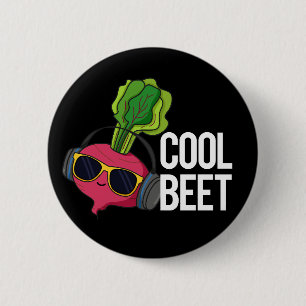 Cool Beet Grappig Veggie Pun Dark BG Ronde Button 5,7 Cm