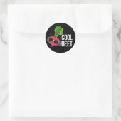 Cool Beet Grappig Veggie Pun Dark BG Ronde Sticker (Tas)