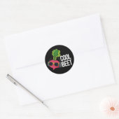 Cool Beet Grappig Veggie Pun Dark BG Ronde Sticker (Envelop)