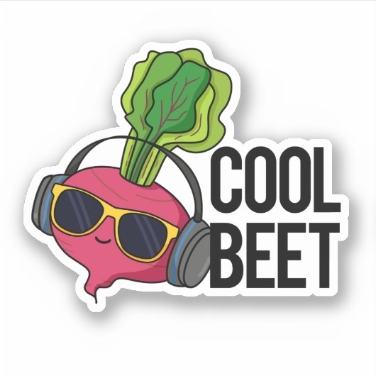 Cool Beet Grappige Veggie Pun Sticker (Voorkant)