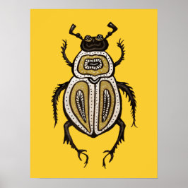Cool Beetle Decorative Entomology Art Poster