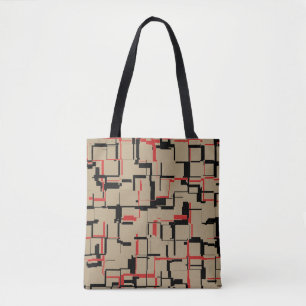 COOL Beige Red Black Tote Bag