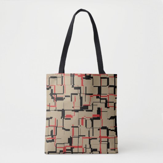 COOL Beige Red Black Tote Bag (Voorkant)