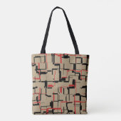 COOL Beige Red Black Tote Bag (Achterkant)