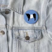 Cool Belted Galloway Cattle Rare Koe Beltie Steer Ronde Button 5,7 Cm (In situ)