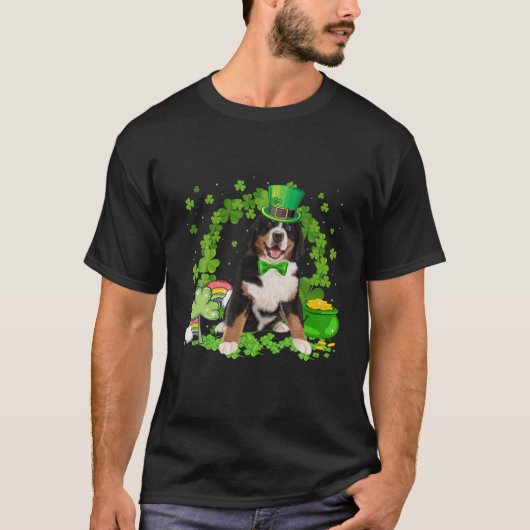 Cool Bernese Mountain Dog Irish Saint Patrick D T-shirt (Voorkant)