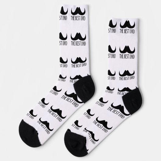 Cool best Dad Black Moustache Father's day pattern Sokken (Links)