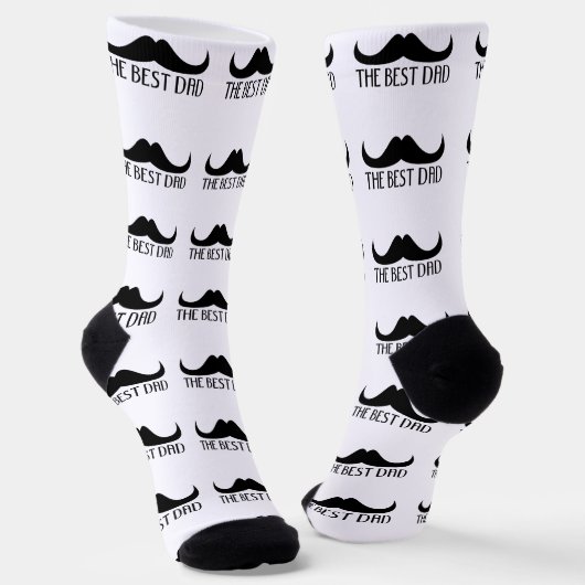 Cool best Dad Black Moustache Father's day pattern Sokken (Gebogen)