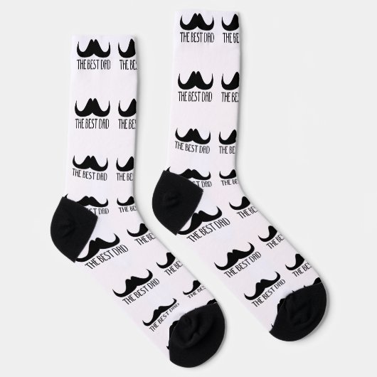 Cool best Dad Black Moustache Father's day pattern Sokken (Rechts)