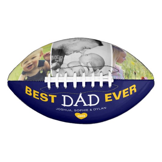 Cool Best Dad ever Photo Collage American Football (Voorkant)