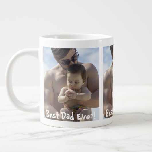Cool Best Dad Ever Vaderdag Foto Grote Koffiekop (Links)