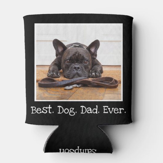 Cool Best Dog Dad ever Photo Personated Black Blikjeskoeler (Achterkant)