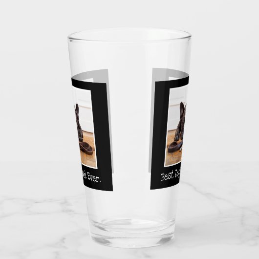 Cool Best Dog Dad ever Photo Personated Black Glas (Links)